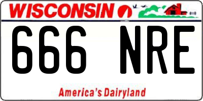 WI license plate 666NRE