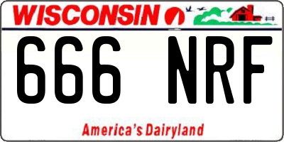 WI license plate 666NRF