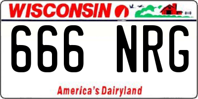 WI license plate 666NRG