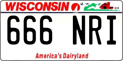 WI license plate 666NRI