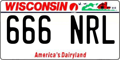 WI license plate 666NRL