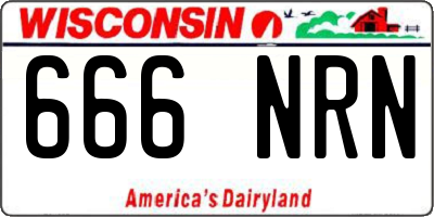 WI license plate 666NRN
