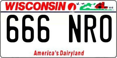 WI license plate 666NRO