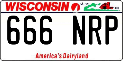 WI license plate 666NRP
