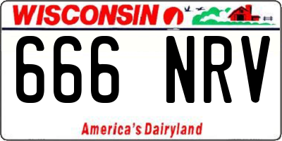 WI license plate 666NRV