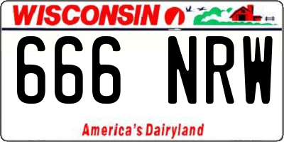 WI license plate 666NRW