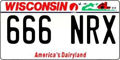 WI license plate 666NRX
