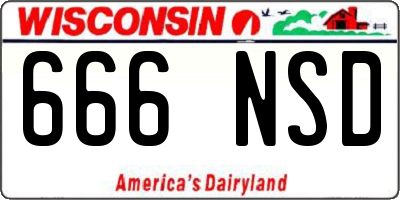 WI license plate 666NSD