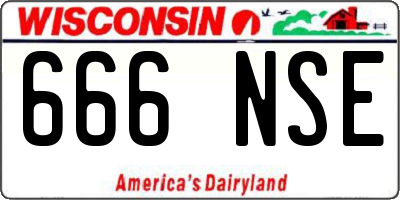 WI license plate 666NSE