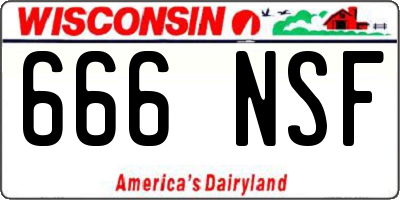 WI license plate 666NSF