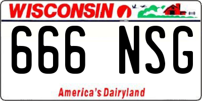 WI license plate 666NSG