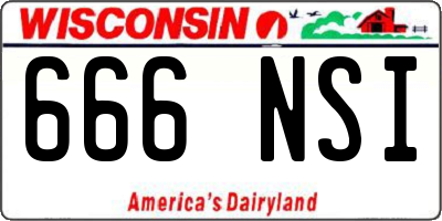 WI license plate 666NSI