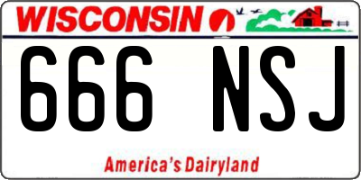 WI license plate 666NSJ