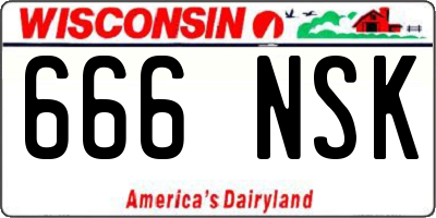 WI license plate 666NSK