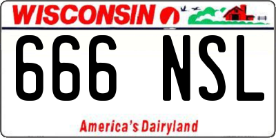 WI license plate 666NSL