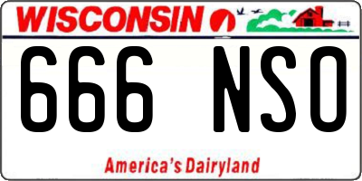 WI license plate 666NSO