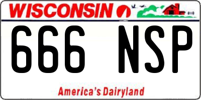 WI license plate 666NSP