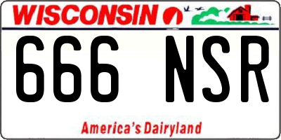 WI license plate 666NSR