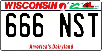 WI license plate 666NST