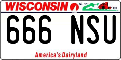 WI license plate 666NSU