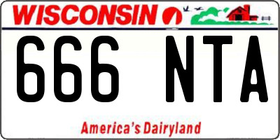 WI license plate 666NTA