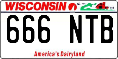 WI license plate 666NTB