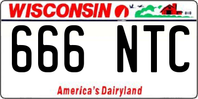 WI license plate 666NTC