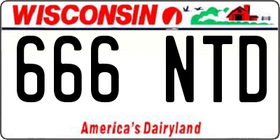 WI license plate 666NTD