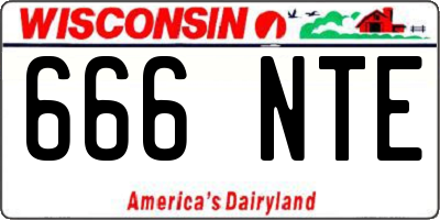 WI license plate 666NTE