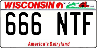 WI license plate 666NTF