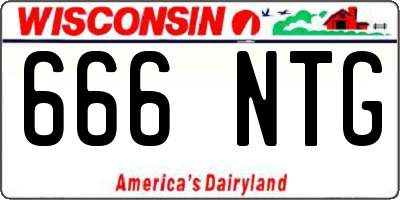WI license plate 666NTG