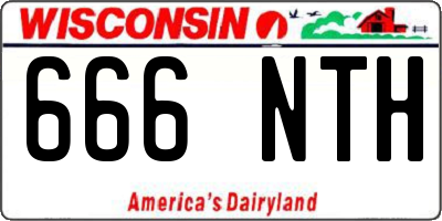 WI license plate 666NTH