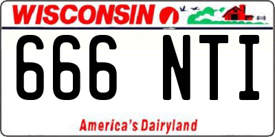 WI license plate 666NTI