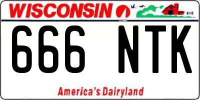 WI license plate 666NTK