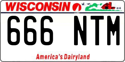 WI license plate 666NTM