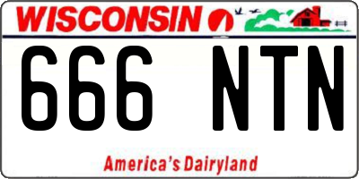 WI license plate 666NTN
