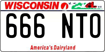 WI license plate 666NTO