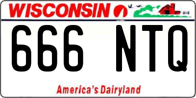 WI license plate 666NTQ