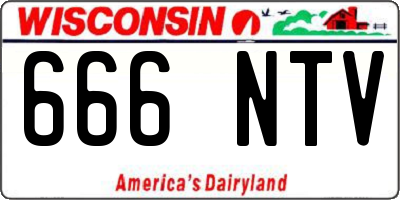 WI license plate 666NTV
