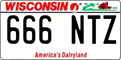 WI license plate 666NTZ
