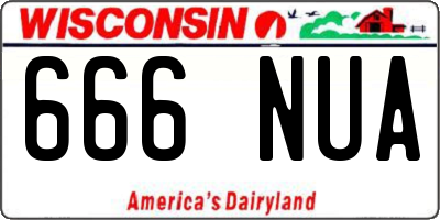 WI license plate 666NUA