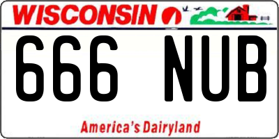 WI license plate 666NUB