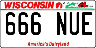WI license plate 666NUE