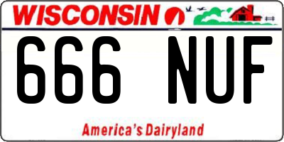WI license plate 666NUF
