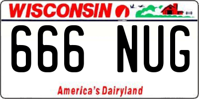WI license plate 666NUG