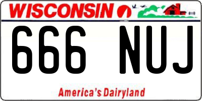 WI license plate 666NUJ