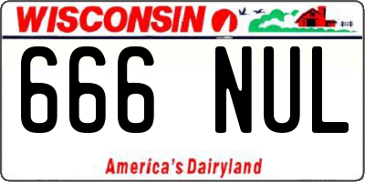 WI license plate 666NUL