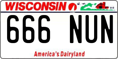 WI license plate 666NUN