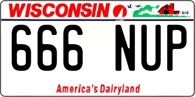 WI license plate 666NUP