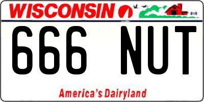 WI license plate 666NUT